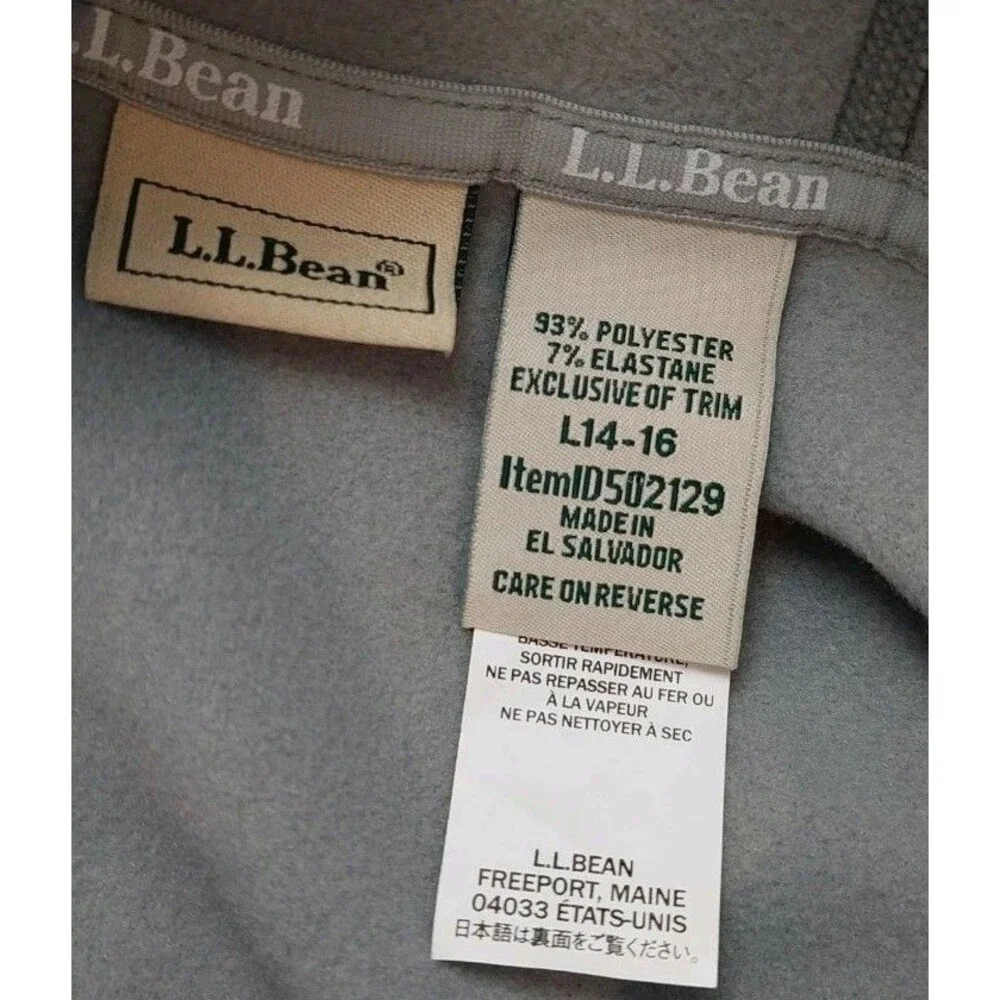 L.L. Bean Youth Size Large 14-16 Kids Jacket Zip Up Purple Gray Hooded
